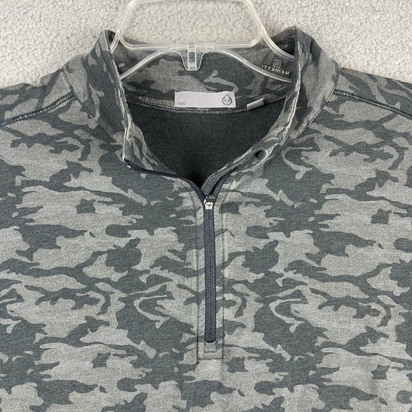 Tasc Mens Large  Bamboo Performance 1/4 Quarter Zip Pullover Gray Camo - Picture 3 of 13